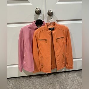 St. John - orange leather jacket